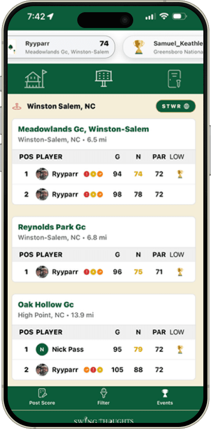Every Course. A Live Leaderboard.